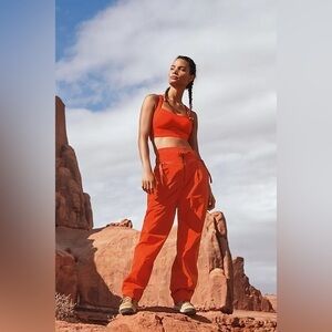 NWT Free People Red Flame “Pep Rally” Solid Pants Size Medium
